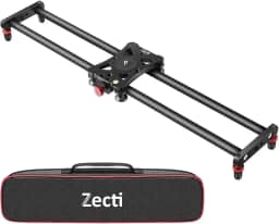 Zecti Controle deslizante para câmera, 60 cm, ajustável, de fibra de carbono, trilho estabilizador de vídeo Dolly Track para câmera, câmera de vídeo DSLR para fotografia de filme, câmera de vídeo e