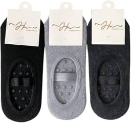 Kit Pares Meias Sapatilha Antiderrapante para Pilates e Yoga, Malha, Cores Sortidas e preta