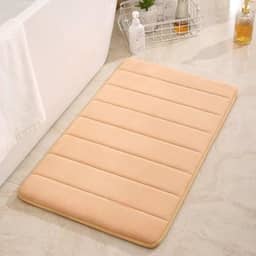 Tapete Antiderrapante Soft – Macio, Absorvente, Lavável e de Secagem Rápida para Conforto e Segurança (Bege)