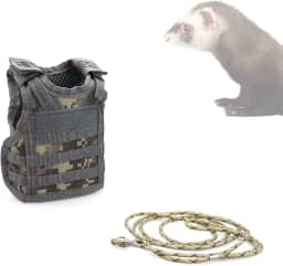 Furões colete militar peitoral e coleira para pequenos animais cobaias coelhinho gatinho filhote furão acessórios de roupas