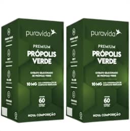 Kit 2 Unidades Própolis Verde Premium Puravida | 60 Cápsulas Softgel por pote | 10mg Compostos Fenólicos | Extrato Concentrado Alecrim do Campo | 4x Mais Polifenóis | Suplemento Natural Brasil | Pack Economia 60 Dias