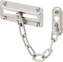 Defender Security U 10386 Protetor de porta com corrente de aço, níquel acetinado (embalagem única)