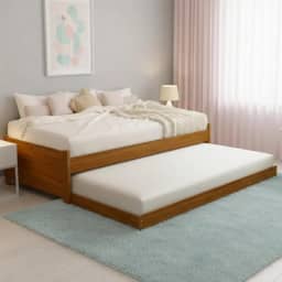 Cama de Solteiro em Madeira Maciça, 195 x 96 cm, Suporta 120 kg, Acabamento Liso