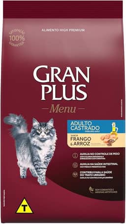 Granplus Ração Para Gatos Castrados Gran Plus Frango E Arroz 10 1Kg