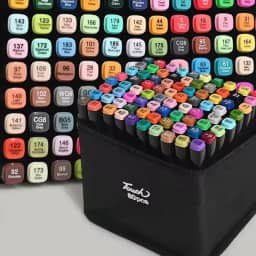 Marcadores de ponta dupla de álcool de 80 cores, canetas marcadoras de arte com porta-canetas, conjunto de marcadores permanentes de esboço para crianças, adultos, colorir, pintar, esboçar, (80)