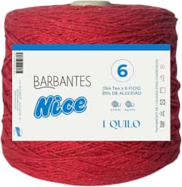Barbante Parafinado Colorido Para Crochê Fio 6-1kg (VERMELHO)