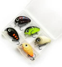 Kit 5 Isca Artificial Mini Crank Bait Pesca Ultra Light Fish