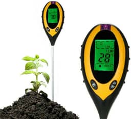Medidor de pH do solo 4 em 1, medidor de temperatura do solo, medidor de água digital da planta do solo, luz do medidor de umidade e testador de pH para uso doméstico, jardim, gramado,