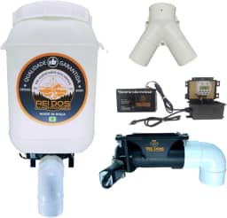 Alimentador Automático com Reservatório de Ração de 25 Litros com Divisor Y, Programável via Timer 12V para uso com Bateria 12V, Ideal para Cachorro Cavalo Bovino Ovelha Porco Galinha Pato Peixe