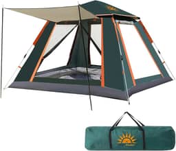 Barraca de Camping 2-4 Pessoas Impermeavel, Praia e Outdoor, Fácil Montagem, Proteção UV/Chuva/Vento, Ideal para Famílias e Aventureiros