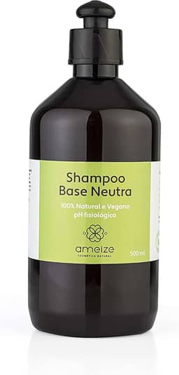 Shampoo Neutro Natural Vegano Sem Perfume 500 ml para cabelos normais, secos ou ressecados
