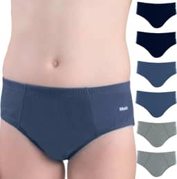 Kit 6 Cuecas INFANTIL Slip Algodão Cotton Mash Meninos