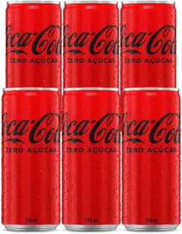 Pack de Coca Cola Sem Açúcar Lata 310ml 6 unidades