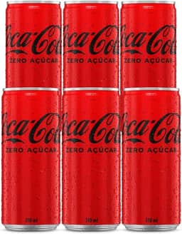 Pack de Coca Cola Sem Açúcar Lata 310ml 6 unidades