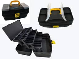 Caixa de Pesca HI 3 Bandejas Articuladas Tampa Transparente