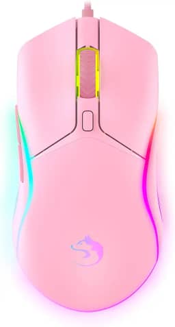 Mouse Gamer Rosa LED RGB 8000DPI com Software Programável Sensor Gamer Profissional Fade Fofinho Feminino Presente Ozzix