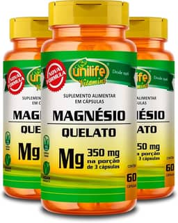 Kit 3 Magnésio Quelato Unilife 60 Cápsulas