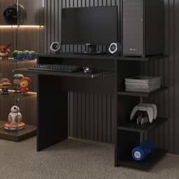 Mesa Escrivaninha Para Computador Escritório Pc gamer (preto/preto)