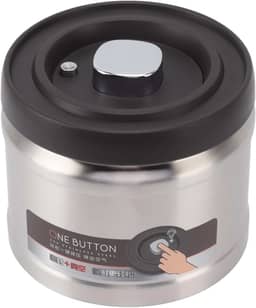 Greensen Recipiente a Vácuo para Café, Lata de Armazenamento Hermético Em Aço Inoxidável para Grãos de Café Moídos, Chá, Nozes Com Vedação Tipo Prensa e Colher Medidora (750ML Aço Inoxidável Cor