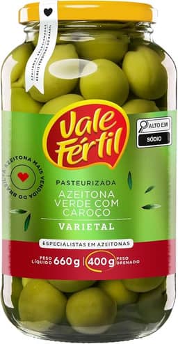 Azeitonas Verdes Vale Fértil Vidro 400g