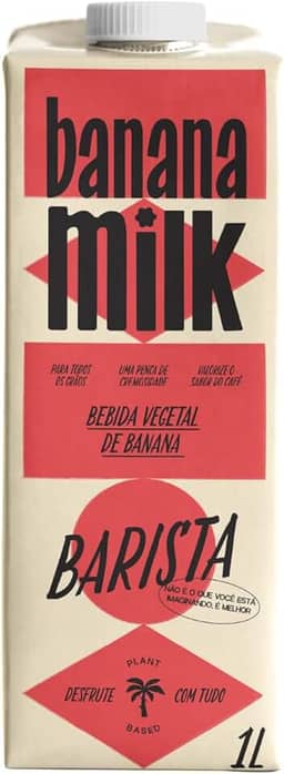 Banana Milk Barista 1L – Bebida Vegetal, Sabor Mais Neutro, Sem Lactose, Sem Glúten, Sem Açúcar | Ideal para Latte, Cappuccino e Espresso