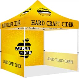 Barraca de cidra dura, tenda de dossel para uso externo resistente 25 x 25 cm, tenda de fornecedor de negócios com tema de cidra de artesanato rígido para mercado pop up e cobertura de publicidade de vinagre, 1 parede completa + 2 meias