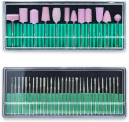Kit 30 Brocas Diamantadas + 12 Brocas Polimento Unhas de Gel