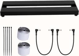 Pedaleira de guitarra de 14/16 polegadas pequena: alumínio anodizado duro, leve, mas ultrarresistente e resistente a arranhões, placa portátil pronta para estrada para 3-5 pedais (16 polegadas)