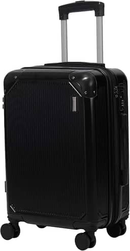 Mala de Viagem de BORDO com Zíper EXPANSÍVEL 10Kg Rígida Padrão ANAC com 4 Rodas duplas 360° Porta Copo Cadeado AntiFurto Leve Resistente Espaçosa (Preta)