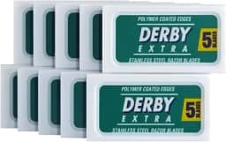 Lâmina De Barbear Inteira Derby Extra Em Aço Inox 50 Peças