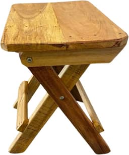 Banquinho Banqueta Banco Madeira Maciça Altura 44cm Dobrável Portátil Eucalipto