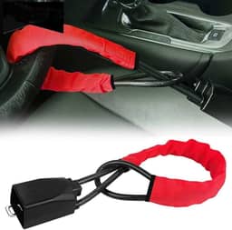 Trava Antifurto Veicular Volante Cinto Segurança Carro 3 Chaves (Vermelho)