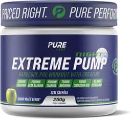 Pré Treino Extreme Pump Night S/Cafeína 250g Pure Athletic Cor:Maçã Verde