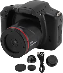 Câmera Digital para Fotografia, Câmera de Viagem Com Zoom Digital 16X Com Tela Giratória de 180°, Câmera de Vlogging Anti-vibração HD 1080P Com Lupa, Câmera de Viagem Portátil