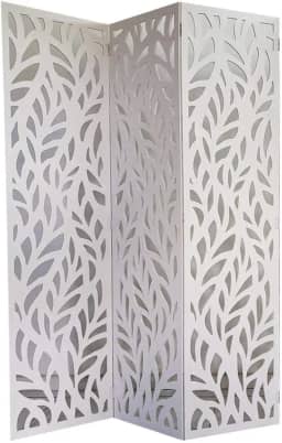 Biombo 3 Folhas 129X180cm Mdf Modelo 27 Branco Vazado