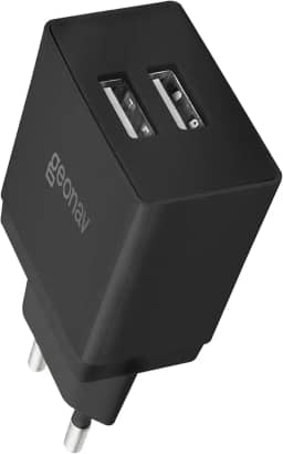 Geonav Carregador de Parede universal 2.1A, 2 portas USB, Bivolt, 10W, ESACB2, Preto