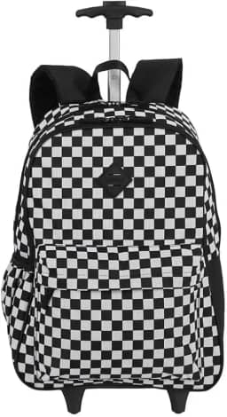 Mochila Sestini Com Rodinhas Externo Rolling Grande Xadrez