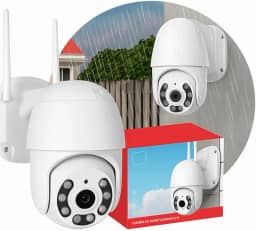 Câmera de Segurança Wi-Fi Externa 360° HD 1080p com Visão Noturna Colorida, IP66 à Prova d’Água e Poeira, Detecção de Movimento e Áudio Bidirecional