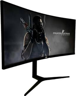Monitor Gamer Ultrawide 34 Polegadas 165Hz 1ms Resolução WQHD Preto HDMI/DP - Design Ergonômico