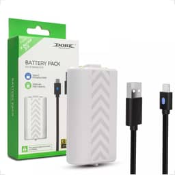 Kit Com Bateria Recarregável 1200mah E Com Cabo Tipo-C 3 Metros Compatível Para Xbox One Series S/X (BRANCO)