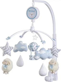 Jheppbay Móbile Berço Bebê Musical E Giratório Ovelinha Azul