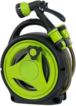 Mangueira com Carretel Portátil 10 Metros – Para Jardim, Limpeza Doméstica e Automotiva – Leve e Fácil de Usar