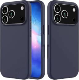 [GL CASES] Capa Compatível Com iPhone 17 Pro Max Capinha iPhone 17 Promax Case Aveludada Anti Impacto Reforçada Silicone Emborrachado Com Proteção De Câmera (Azul Escuro)