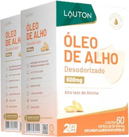 Óleo de Alho, Lauton, com alicina 60 Cápsulas, 2 Unidades