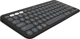 Teclado sem fio Logitech Pebble Keys 2 K380s com Conexão Bluetooth Easy-Switch e Pilha Inclusa - Compatível com PC, Mac, Chrome OS, Android, iOS e Apple TV, Layout US - Grafite