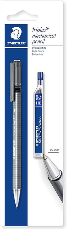 Lapiseira 0.7mm + Grafite HB, Staedtler, Triplus, 77427BK25D, Azul