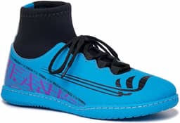 Tênis Futsal Azul Blank Star Chuteira Cano Alto Botinha com Solado Costurado e Antiderrapante 34 ao 45