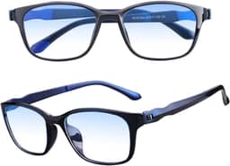 Óculos Anti Luz Azul Confortável Leve TR90 Bloqueador Blue Ray Sem Grau Celular Blocker Proteção Contra os Raios Azuis Telas Computador TV Matte Blue + Estojo com forro Duplo DAFALUI