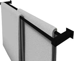 Toalheiro Duplo Inox Preto Fosco 60cm De Banheiro [Q-TD60PF]