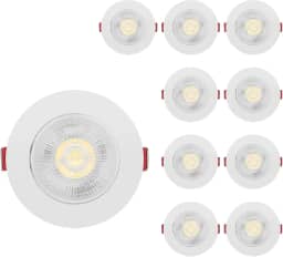 Kit 10 Spot Led Smd 7w Dicróica Direcionável Redondo (Branco Frio)